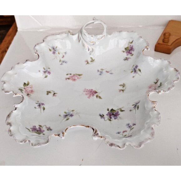 Antique ROSENTHAL MONBIJOU Scalloped Serving Platter Floral 11 3/4" x 10 1/2" - Picture 10 of 13